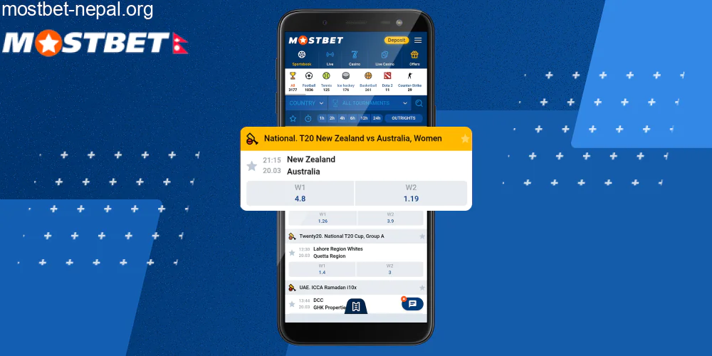 बाजी लगाउन एक वा बढी खेलकुद कार्यक्रमहरू छनौट गर्नुहोस्, चरण ४
