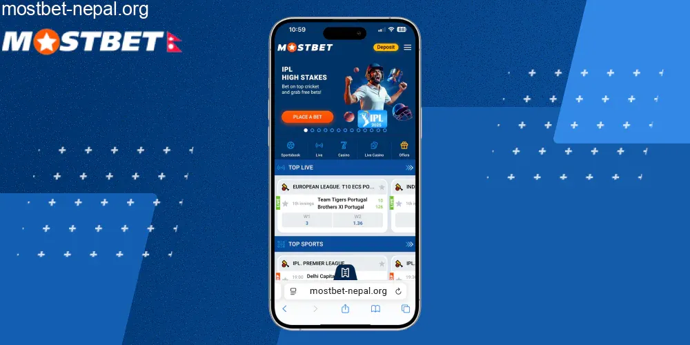 Go to the official Mostbet website, step 2